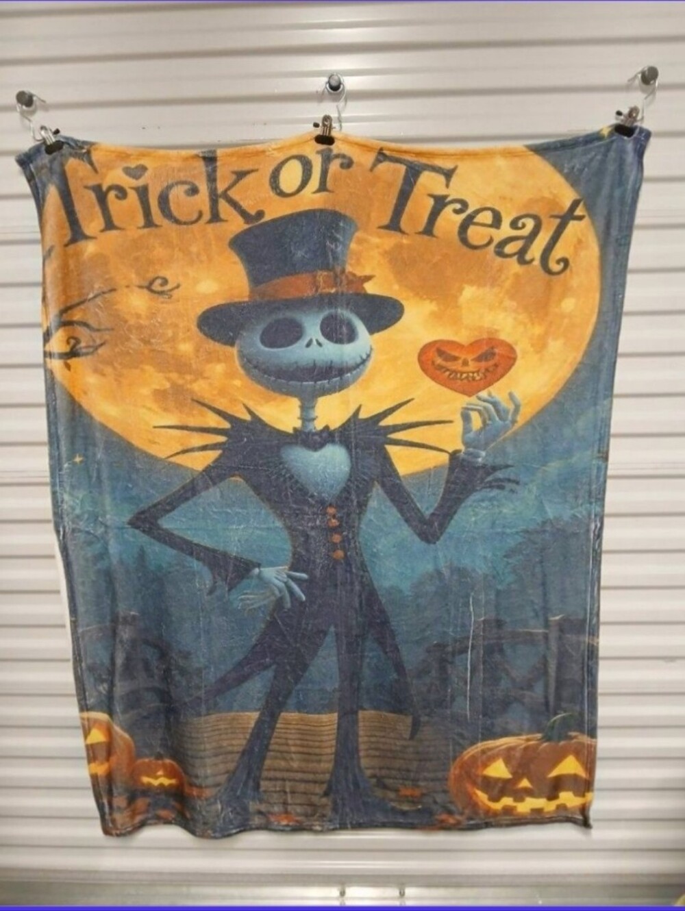 Trick Or Treat Jack Skeleton 50x60 Throw Blanket